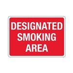 Designated Smoking Area Sign - Red